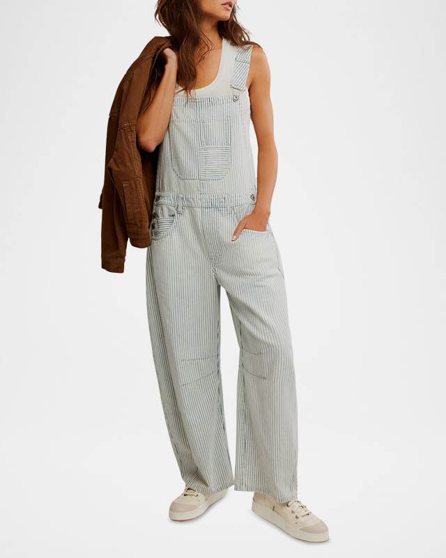 We The Free Good Luck Striped Overalls